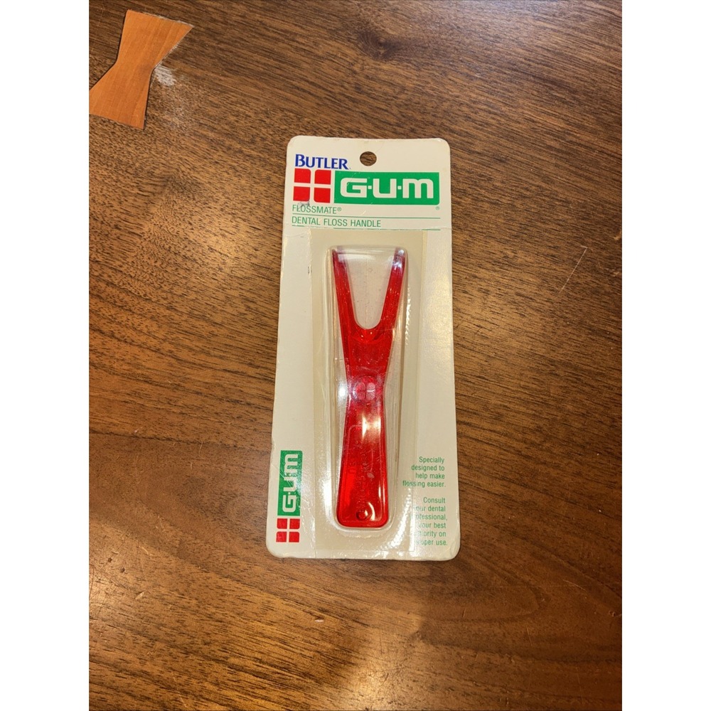 Vtg GUM Flossmate Dental Floss Handle Dental Flossing Tool Red 845 New NOS